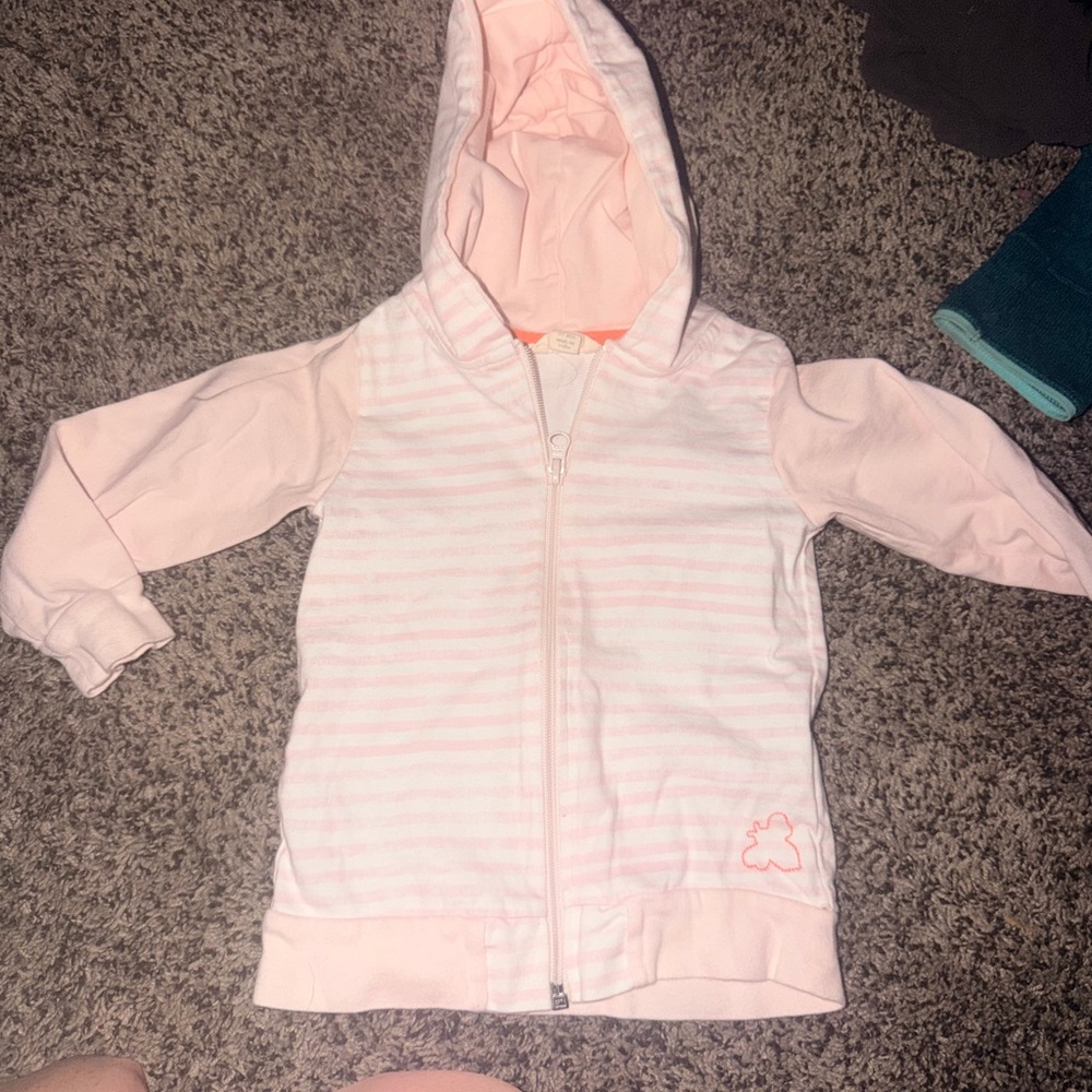Burt’s Bees Baby' Light Pink Hooded Zip-Up Top